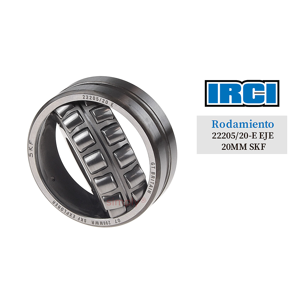 RODAMIENTO 22205/20-E EJE 20MM SKF